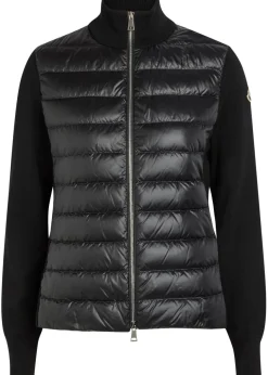Padded wool and nylon jacket