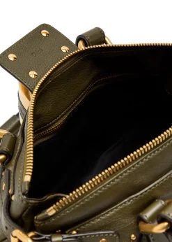 Paddington padlock grained leather shoulder bag