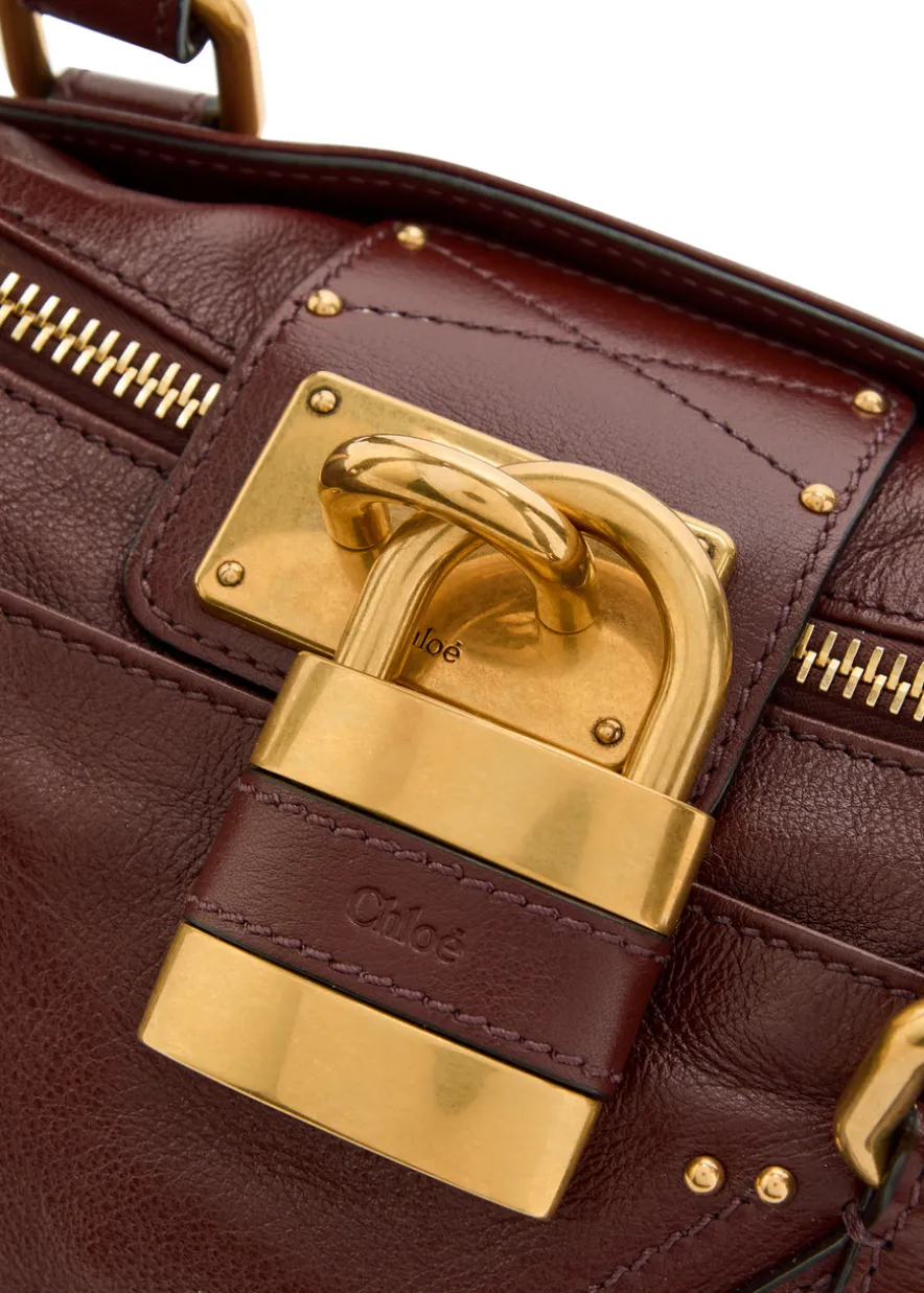 Paddington padlock grained leather shoulder bag