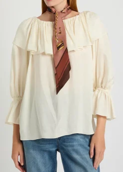 Paddington slim printed silk scarf