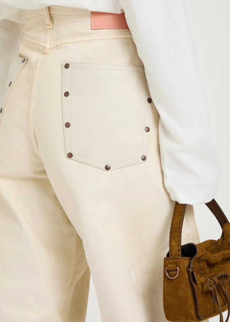 1981 paint-effect wide-leg jeans