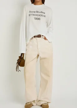 1981 paint-effect wide-leg jeans