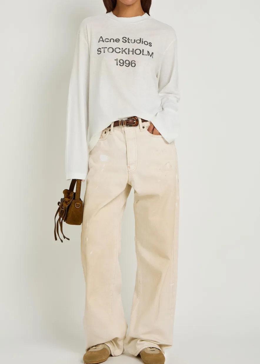 1981 paint-effect wide-leg jeans