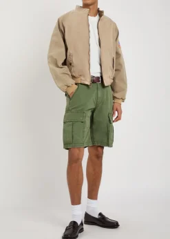 Paint-splatter cotton cargo shorts