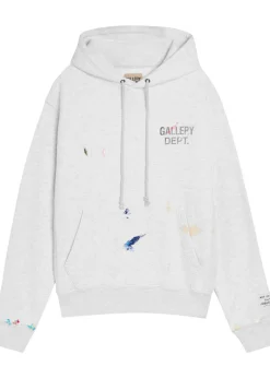 Paint splatter-effect cotton-blend sweatshirt