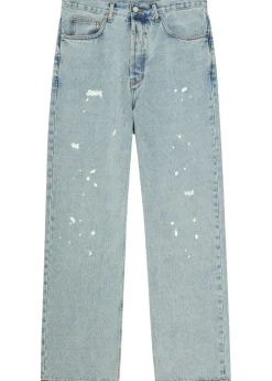 Paint splatter straight-leg denim jeans