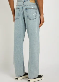 Paint splatter straight-leg denim jeans