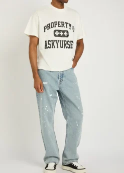 Paint splatter straight-leg denim jeans