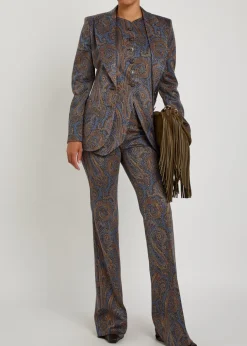 Paisley-jacquard woven vest