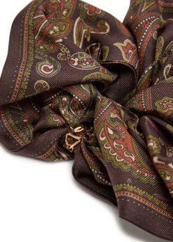 Paisley-print silk scrunchie