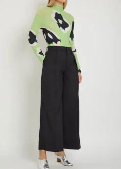 Palindrome wide-leg wool-blend trousers