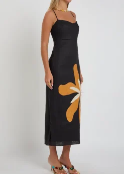 Paloma floral-print linen midi dress