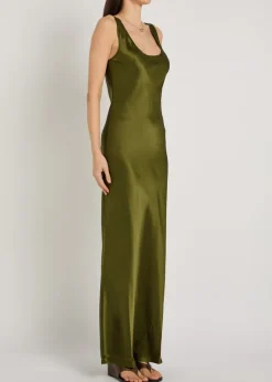 Pamela silk maxi slip dress