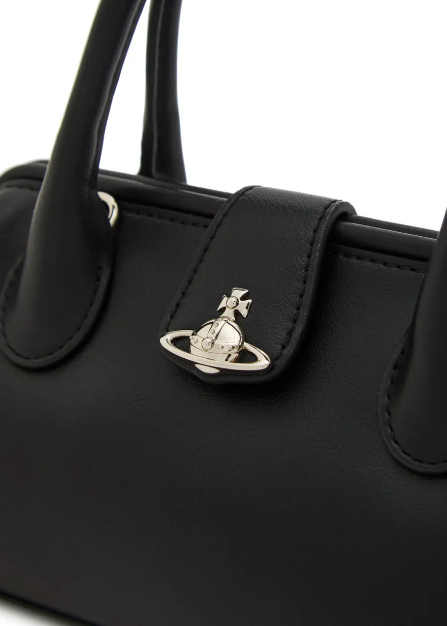 Pamela small faux leather top handle bag