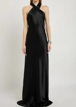 Pandora cascading satin gown