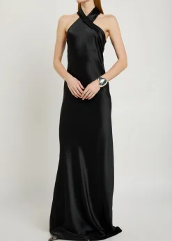 Pandora cascading satin gown