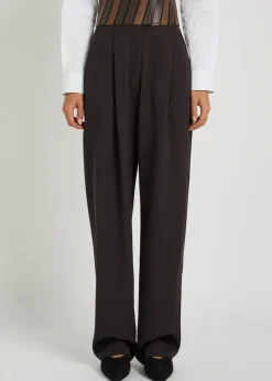 Panelled belted wool trousers