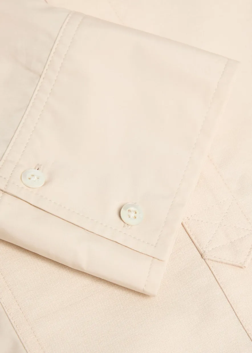 Panelled cotton-poplin shirt