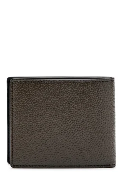 Panelled grained leather wallet