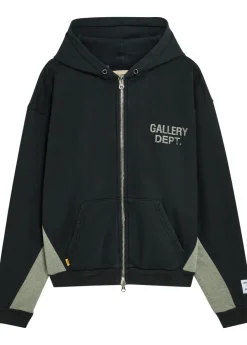 Panelled hooded cotton sweatshirt