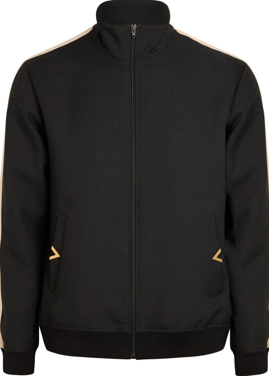 Panelled jersey-twill track jacket
