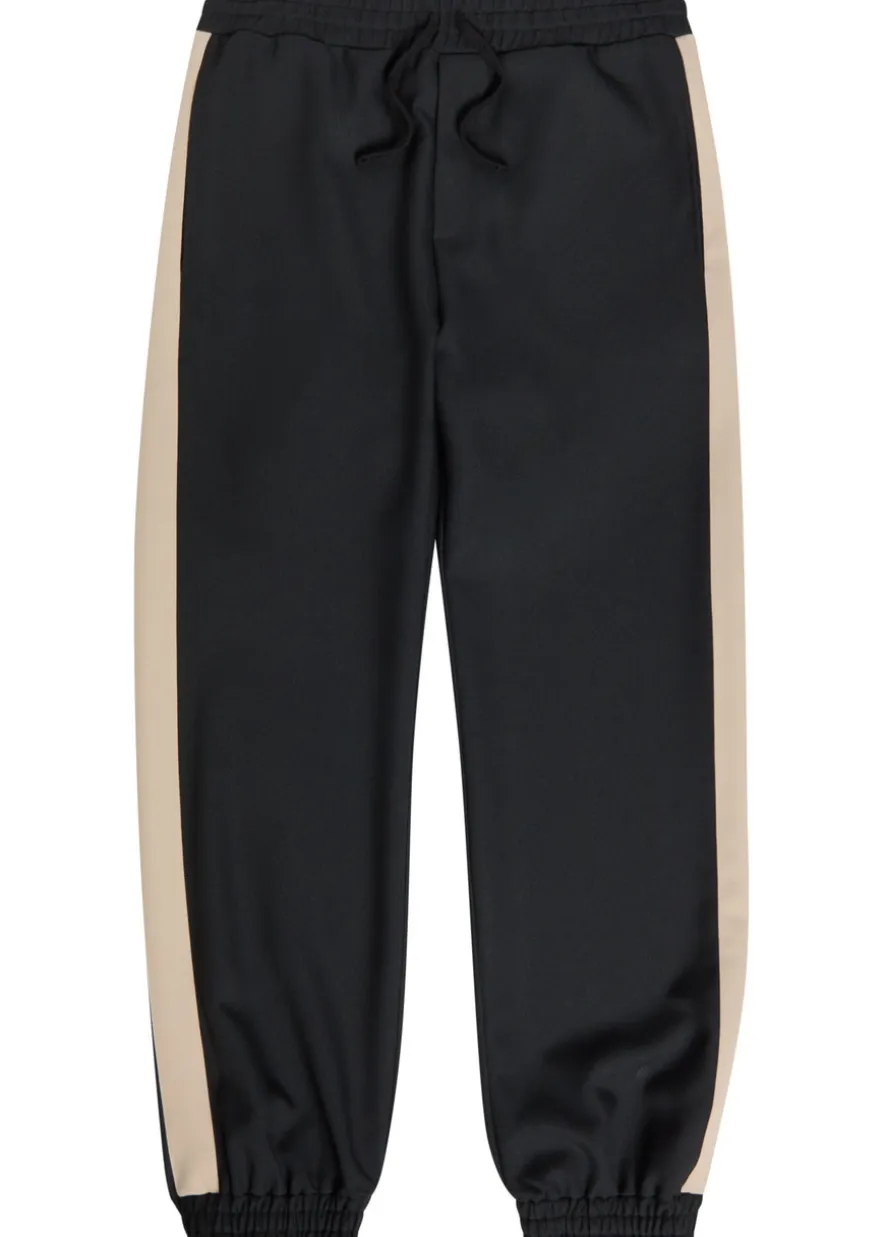 Panelled jersey-twill track pants