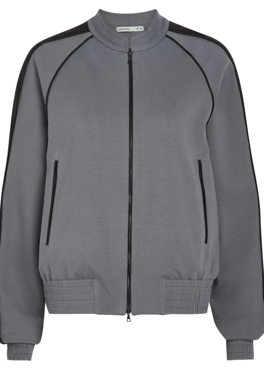 Panelled jersey varsity jacket