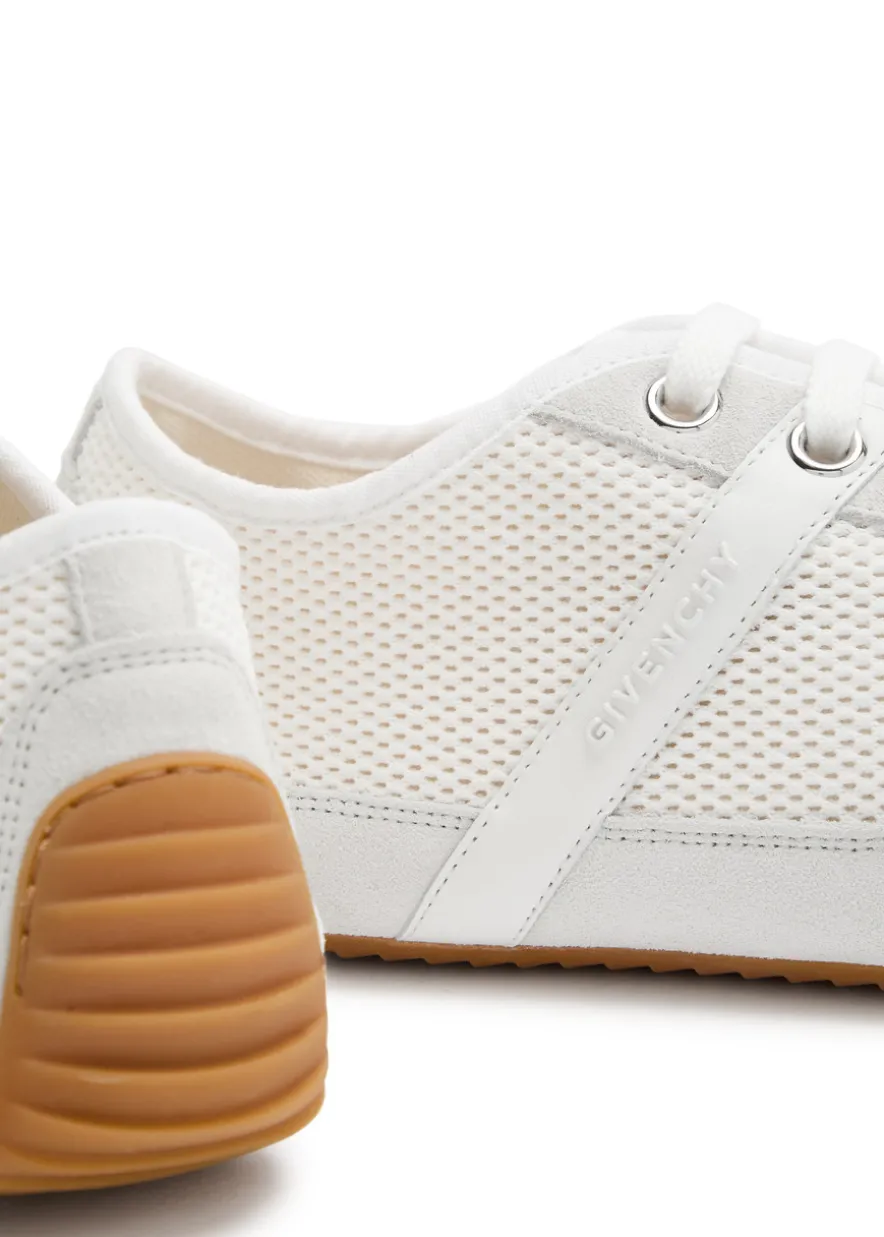 Panelled mesh-knit sneakers