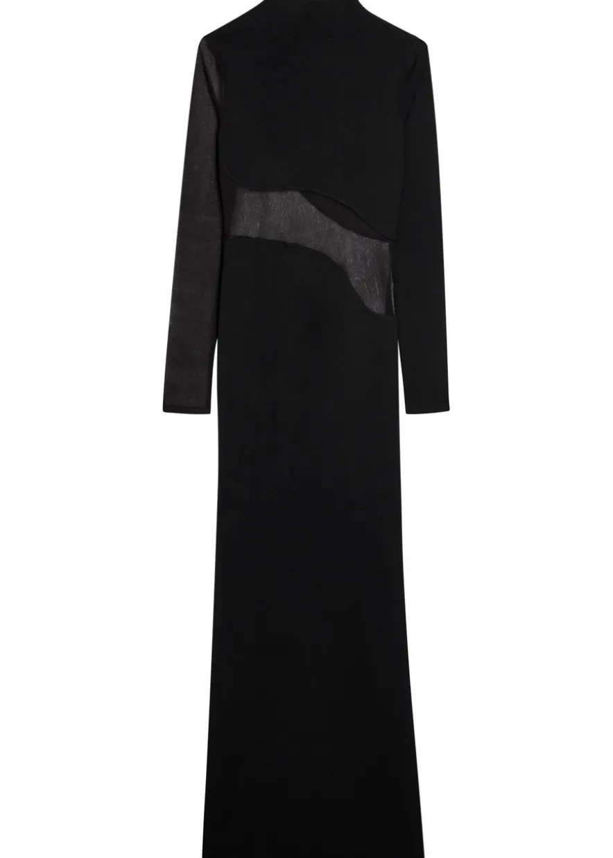 Panelled mesh maxi dress