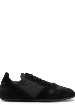 Panelled nylon and suede sneakers