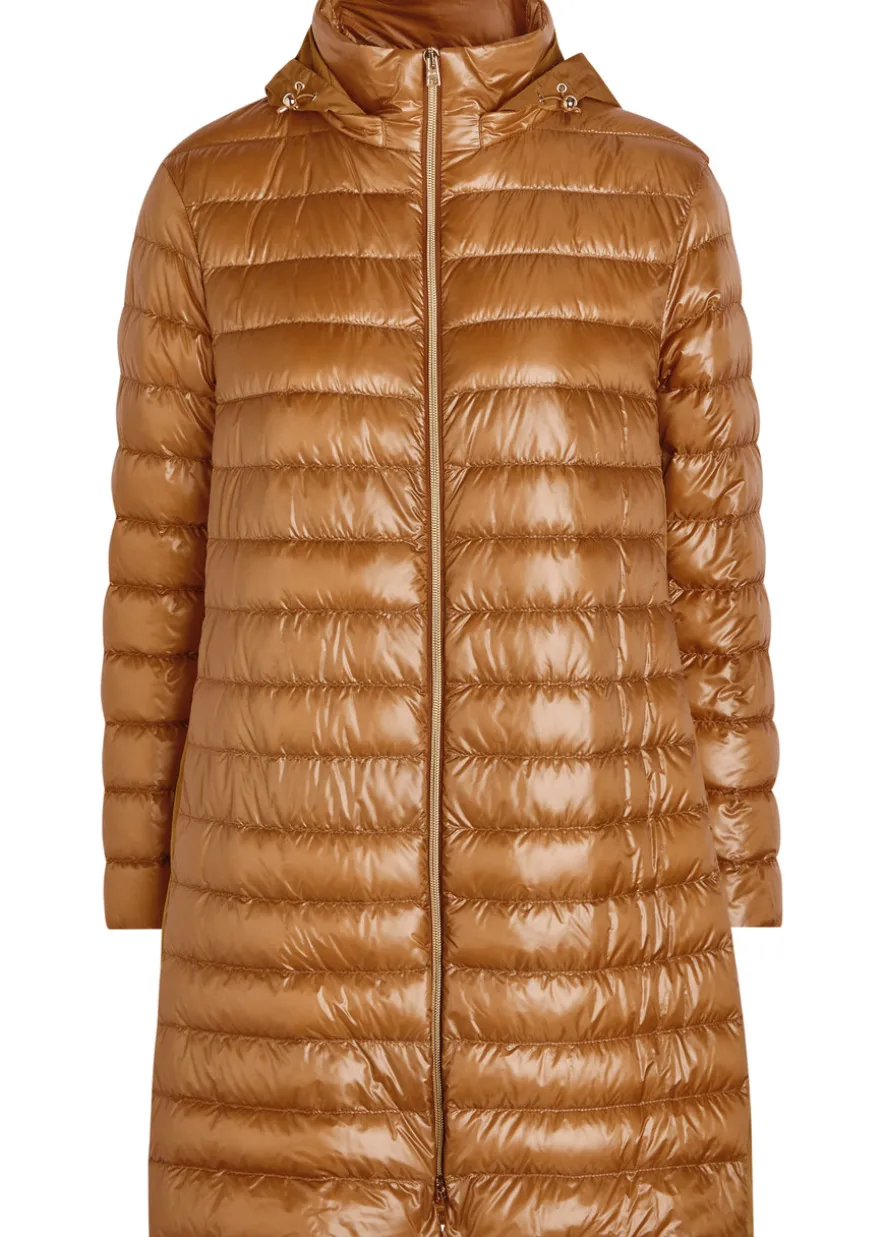 Panelled padded hooded shell jacket