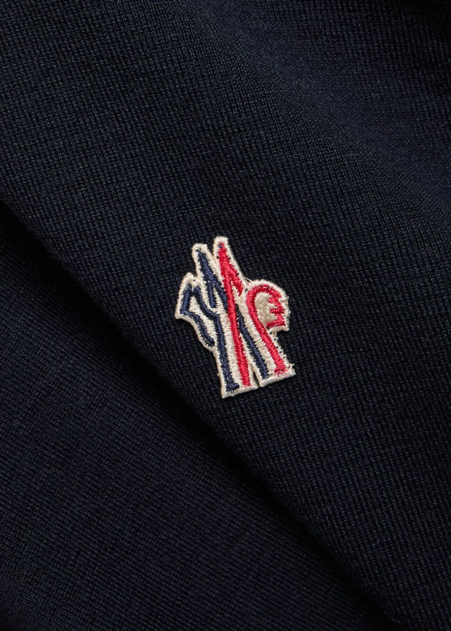 Panelled roll-neck wool-blend jumper