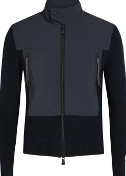 Panelled shell and cotton-knit jacket
