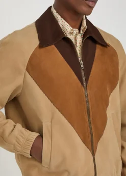Panelled suede jacket