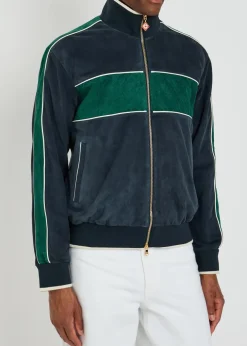 Panelled suede track jacket