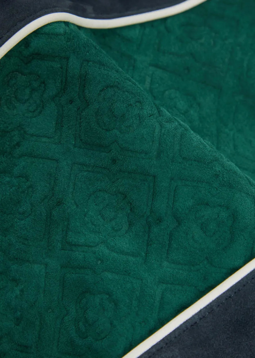 Panelled suede track jacket