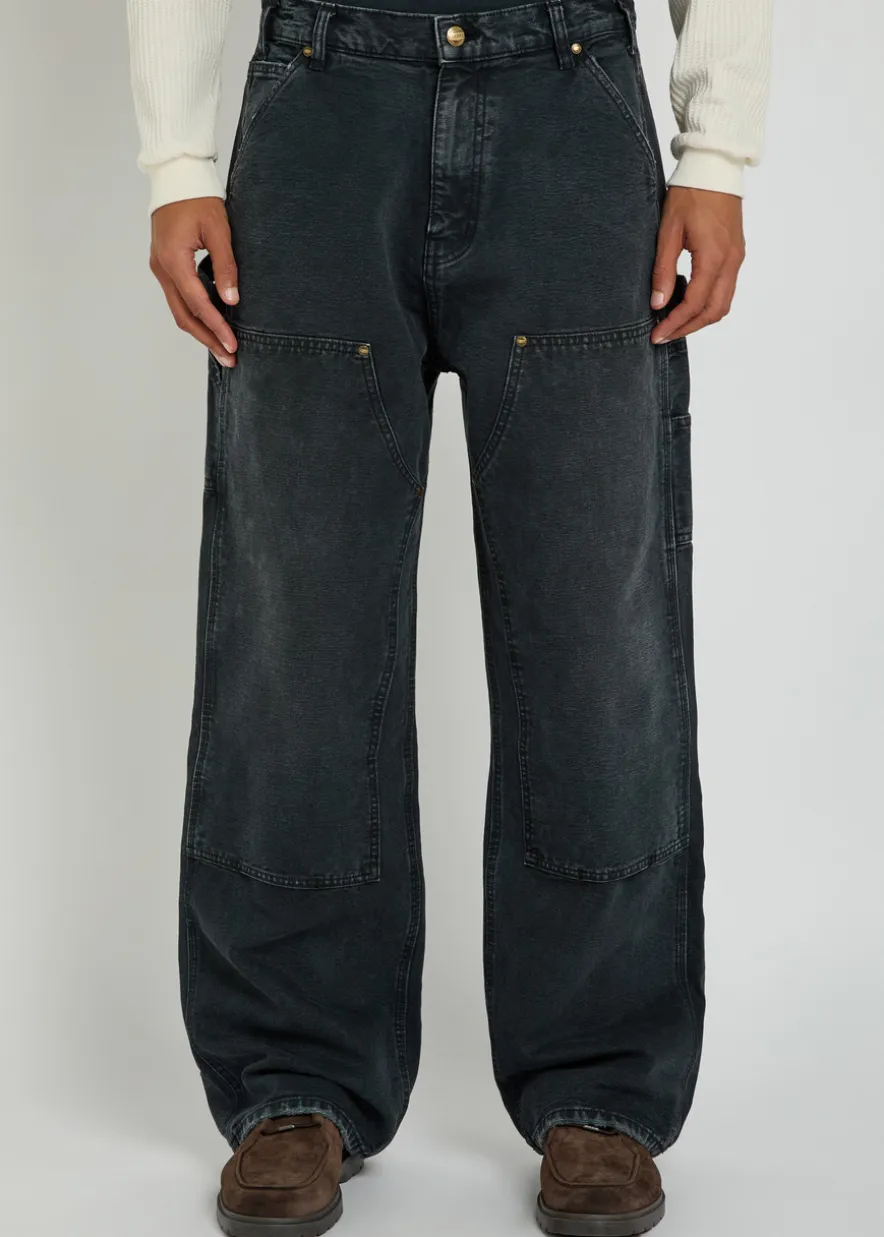 Panelled wide-leg jeans