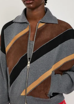 Panelled wool-blend jacket