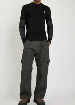 Panelled wool-blend jumper