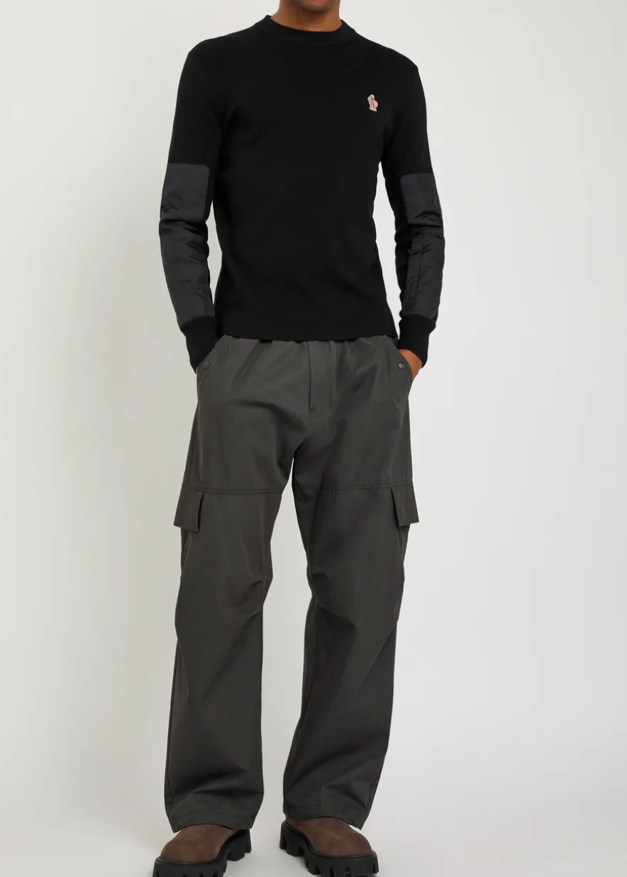 Panelled wool-blend jumper