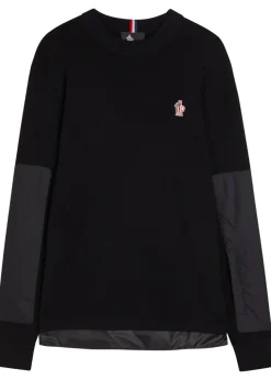 Panelled wool-blend jumper