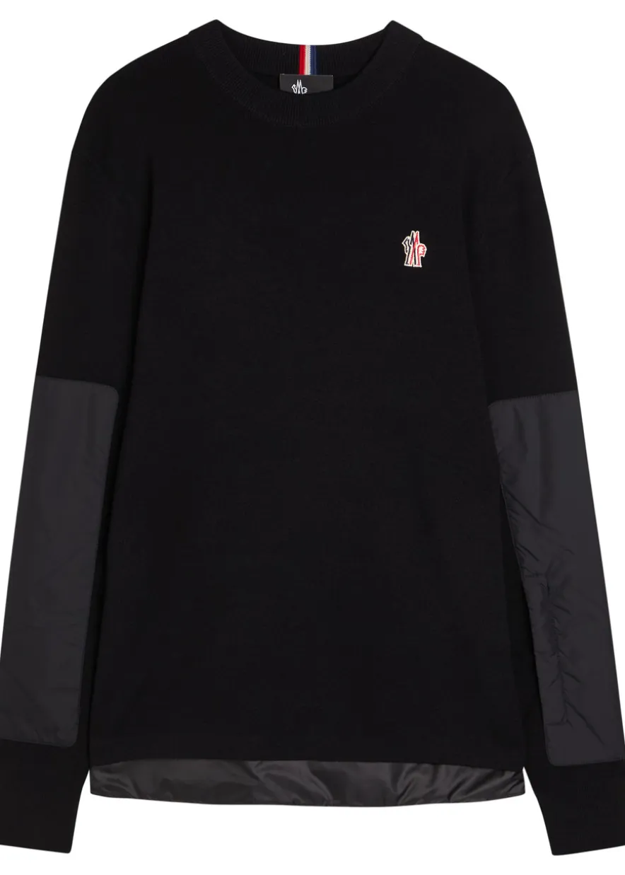Panelled wool-blend jumper