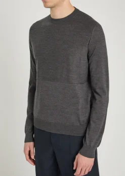 Panelled wool jumper