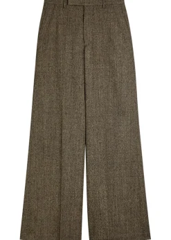 Pantaloni wide-leg wool trousers