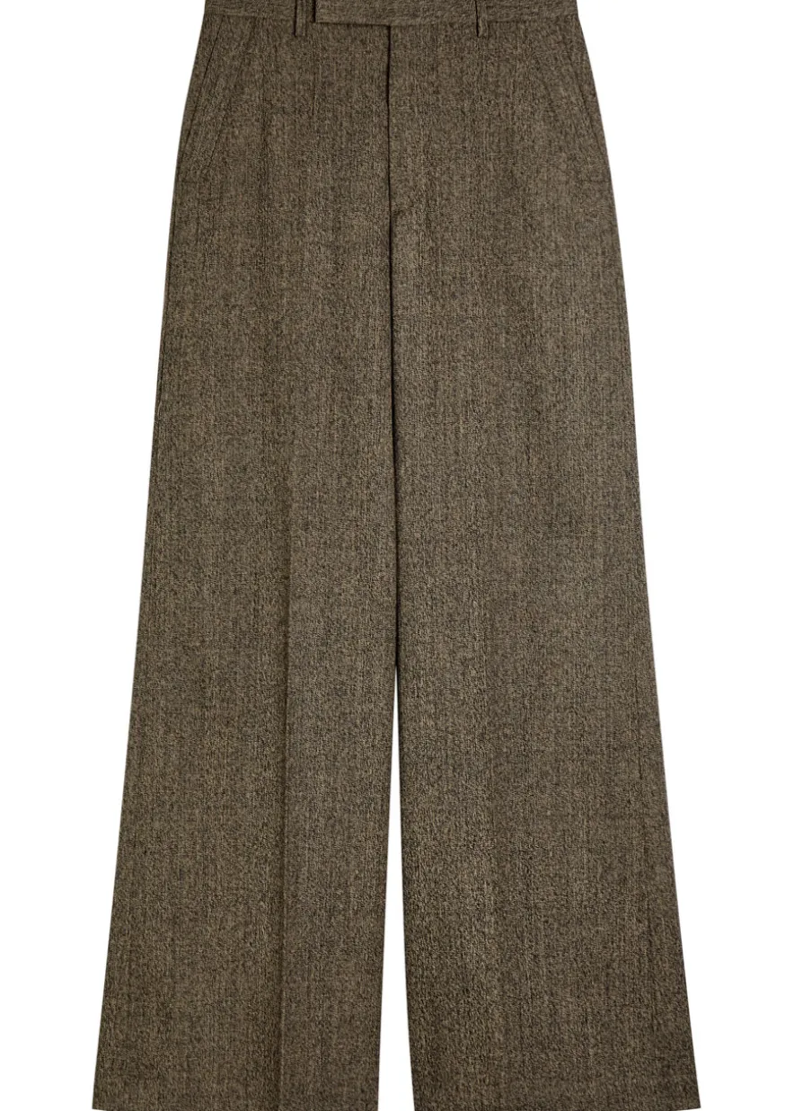 Pantaloni wide-leg wool trousers