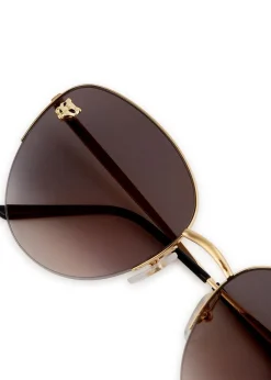 Panthère De Cartier gold-tone oval-frame sunglasses