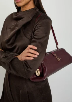Paola grained leather clutch