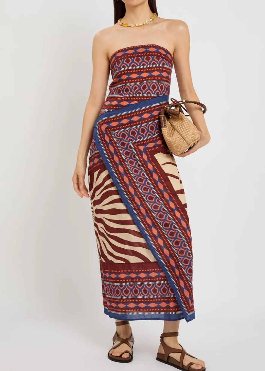 Paraiso Agreste printed cotton maxi dress