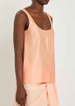 Parker satin and silk-blend top