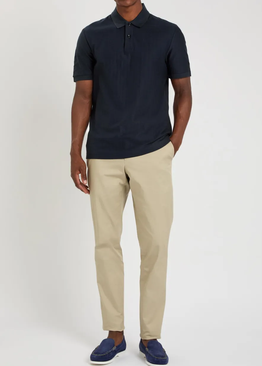Parley striped-knit cotton polo shirt